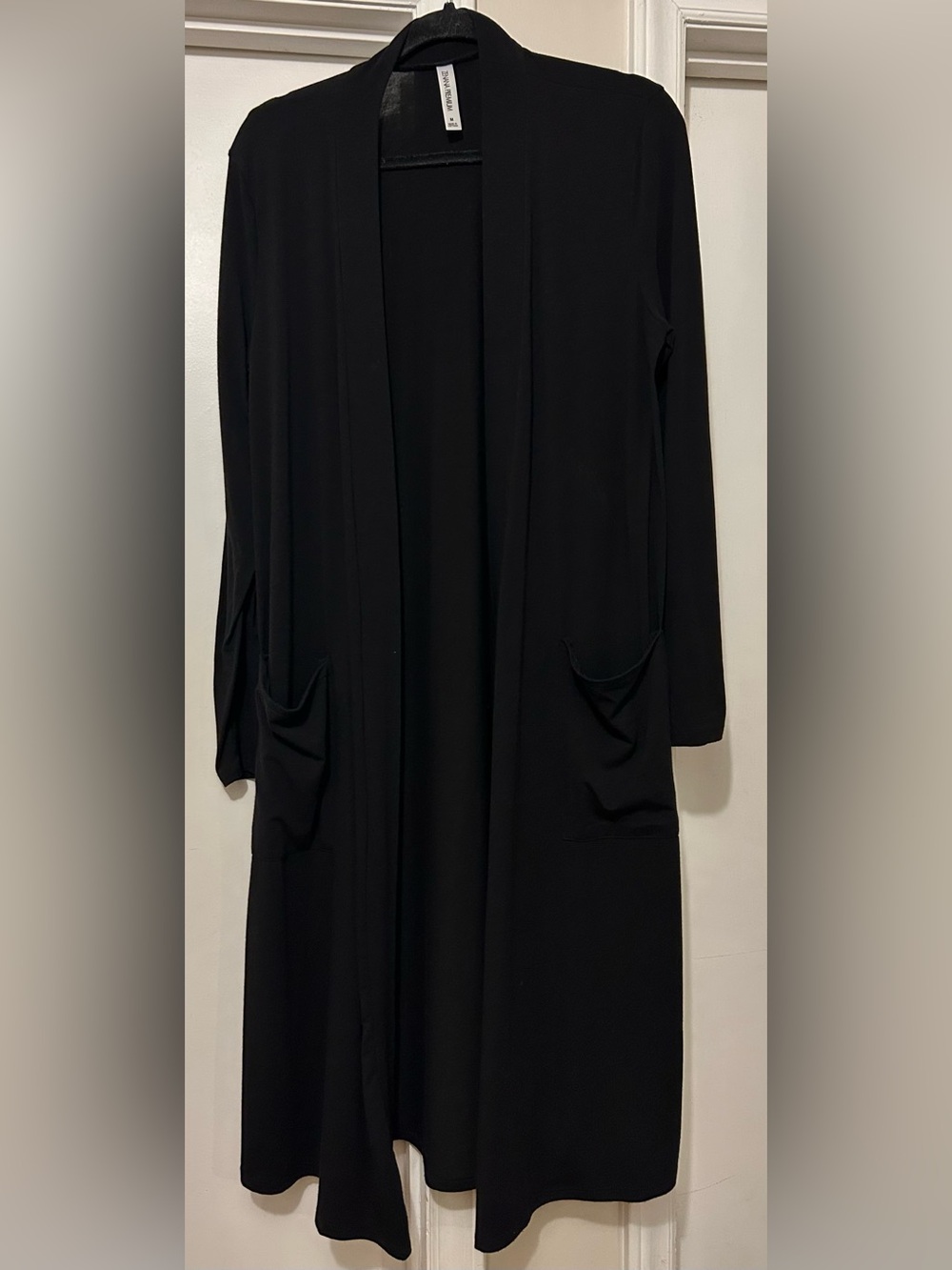 Zenana Outfitters Black Long Open Duster Wrap